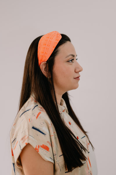 Diadema-turbante Naranja Fluor