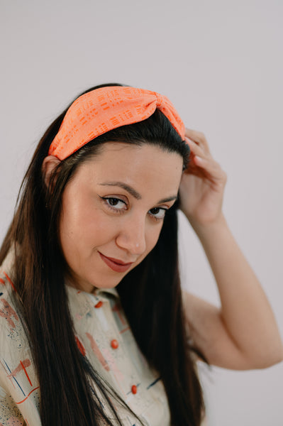 Diadema-turbante Naranja Fluor
