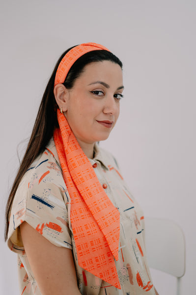 Diadema con lazada Naranja Fluor